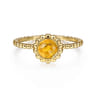 Promise Ring - 14K Yellow Gold Round Citrine Bujukan Beaded Promise Ring
