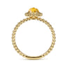Promise Ring - 14K Yellow Gold Round Citrine Bujukan Beaded Promise Ring