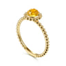 Promise Ring - 14K Yellow Gold Round Citrine Bujukan Beaded Promise Ring