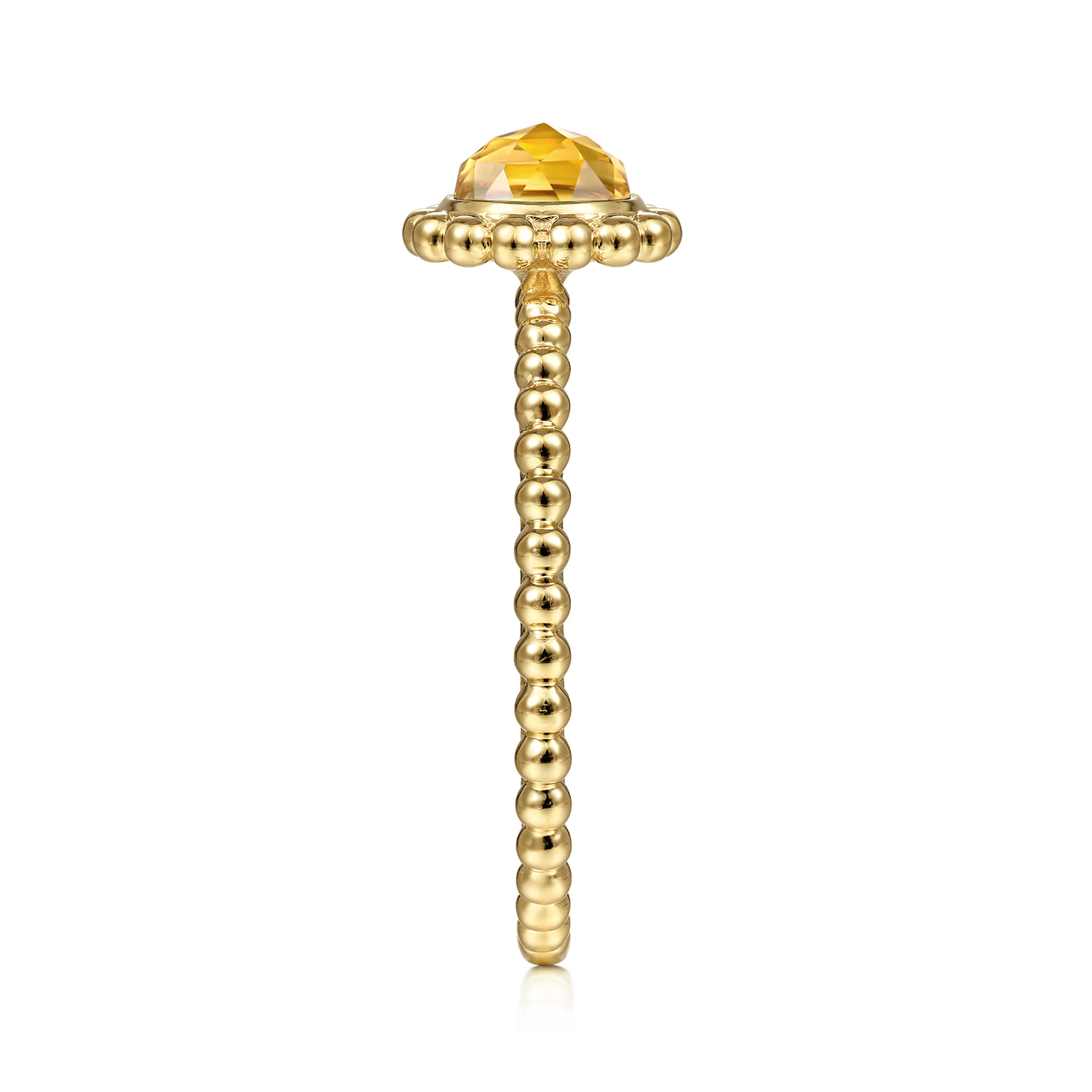 Promise Ring - 14K Yellow Gold Round Citrine Bujukan Beaded Promise Ring - Shot 4