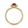 Promise Ring - 14K Yellow Gold Round Garnet Bujukan Beaded Promise Ring