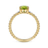 Promise Ring - 14K Yellow Gold Round Peridot and Diamond Bujukan Promise Ring - 0.02 ct