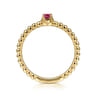 Promise Ring - 14K Yellow Gold Ruby Stackable Promise Ring