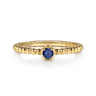 Promise Ring - 14K Yellow Gold Sapphire Beaded Stackable Promise Ring