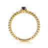 Promise Ring - 14K Yellow Gold Sapphire Beaded Stackable Promise Ring