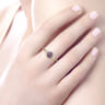 Promise Ring - 14K Yellow Gold Three Stone Amethyst and Diamond Promise Ring - 0.03 ct