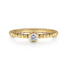 Promise Ring - 14K Yellow Gold White Sapphire Stackable Promise Ring