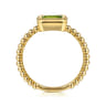 Promise Ring - 14K Yellow Plain Gold Bujukan And Peridot Stackable Promise Ring