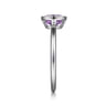 Promise Ring - 925 Sterling Silver Bezel Set Amethyst Solitaire Ring