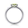 Promise Ring - 925 Sterling Silver Bezel Set Peridot Solitaire Ring