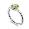 Promise Ring - 925 Sterling Silver Bezel Set Peridot Solitaire Ring