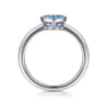 Promise Ring - 927 Sterling Silver Bezel Set Blue Topaz Solitaire Promise Ring