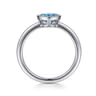 Promise Ring - 927 Sterling Silver Bezel Set Blue Topaz Solitaire Ring