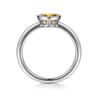Promise Ring - 928 Sterling Silver Bezel Set Citrine Solitaire Promise Ring