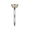 Promise Ring - 928 Sterling Silver Bezel Set Citrine Solitaire Promise Ring