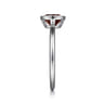 Promise Ring - 929 Sterling Silver Bezel Set Garnet Solitaire Promise Ring