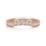Curved Wedding Ring in 14k Rose Gold with Round Natural Diamond at Gabriel & Co.