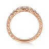 Curved Wedding Ring in 14k Rose Gold with Round Natural Diamond at Gabriel & Co.