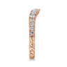 Curved Wedding Ring in 14k Rose Gold with Round Natural Diamond at Gabriel & Co.