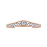 Curved Wedding Ring in 14k Rose Gold with Round Natural Diamond at Gabriel & Co.