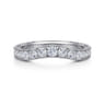Curved Wedding Ring in 14k White Gold with Round Natural Diamond at Gabriel & Co.