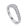 Curved Wedding Ring in 14k White Gold with Round Natural Diamond at Gabriel & Co.