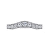 Curved Wedding Ring in 14k White Gold with Round Natural Diamond at Gabriel & Co.