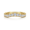 Curved Wedding Ring in 14k Yellow Gold with Round Natural Diamond at Gabriel & Co.