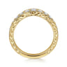 Curved Wedding Ring in 14k Yellow Gold with Round Natural Diamond at Gabriel & Co.