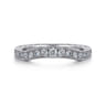 Curved Wedding Ring in 14k White Gold with Round Natural Diamond at Gabriel & Co.