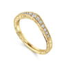 Curved Wedding Ring in 14k Yellow Gold with Round Natural Diamond at Gabriel & Co.