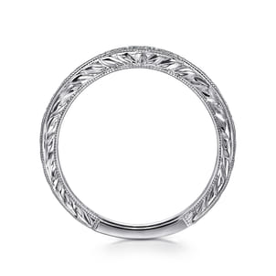 Provence - Vintage Inspired Curved Platinum Micro Pave Diamond Anniversary Band