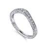 Curved Wedding Ring in Platinum with Round Natural Diamond at Gabriel & Co.