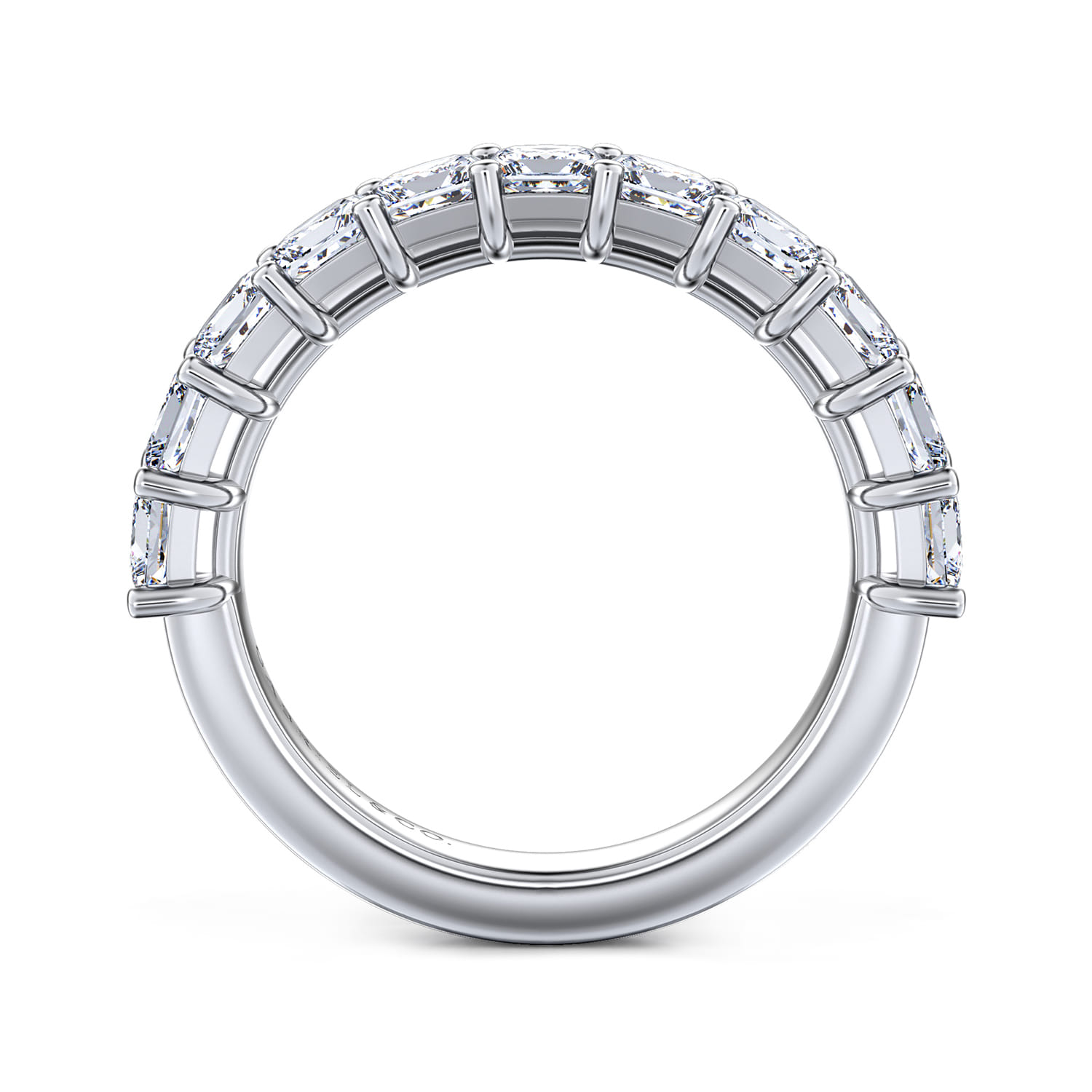 Fancy Wedding Ring in 14k White Gold with Princess Cut Natural Diamond at Gabriel & Co. - Shot 2