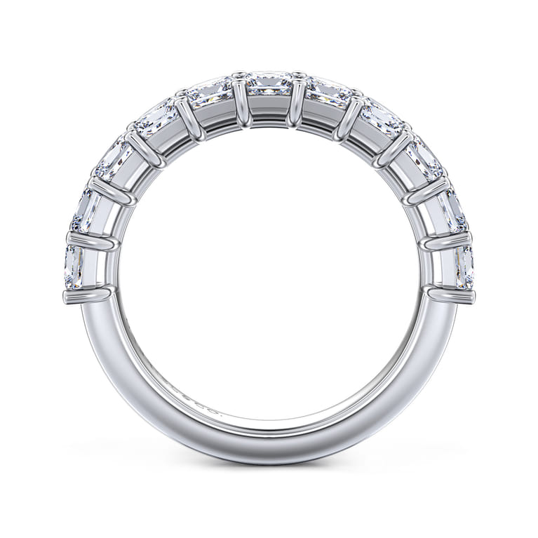 Fancy Wedding Ring in 14k White Gold with Princess Cut Natural Diamond at Gabriel & Co. - Shot 2