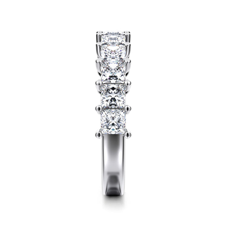 Fancy Wedding Ring in 14k White Gold with Princess Cut Natural Diamond at Gabriel & Co. - Shot 4