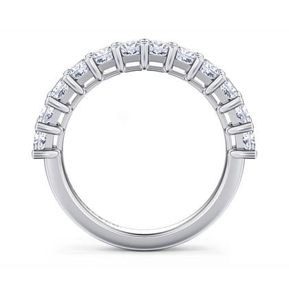 Puglia - 14K White Gold Princess Cut 13 Stone Shared Prong Diamond Anniversary Band