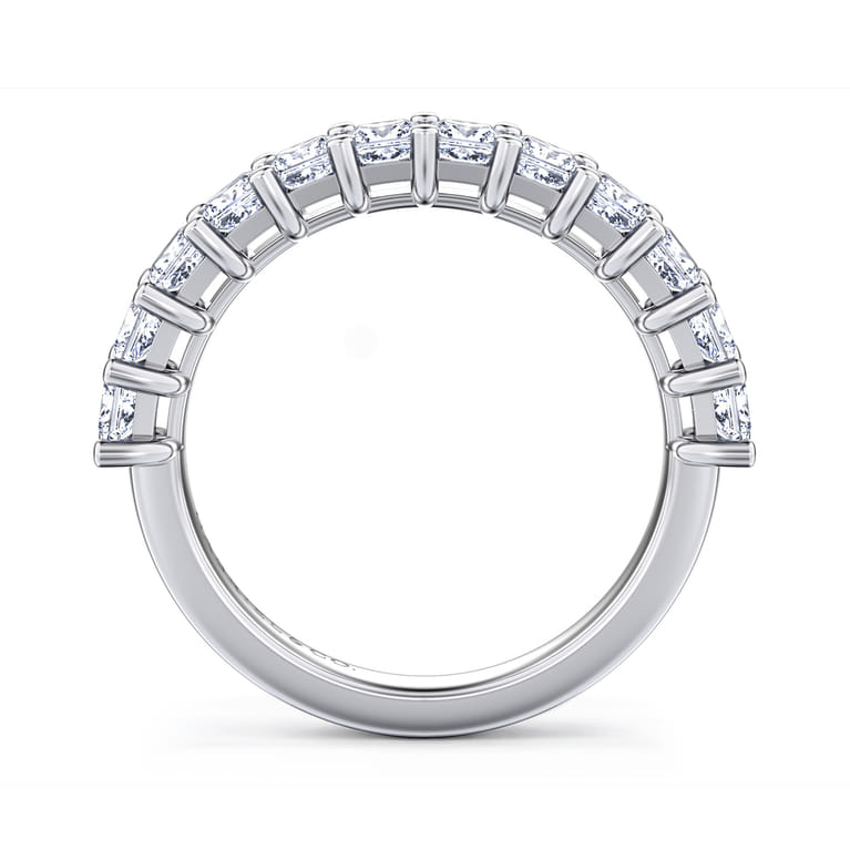 Straight Wedding Ring in 14k White Gold with Princess Cut Natural Diamond at Gabriel & Co. - Shot 2