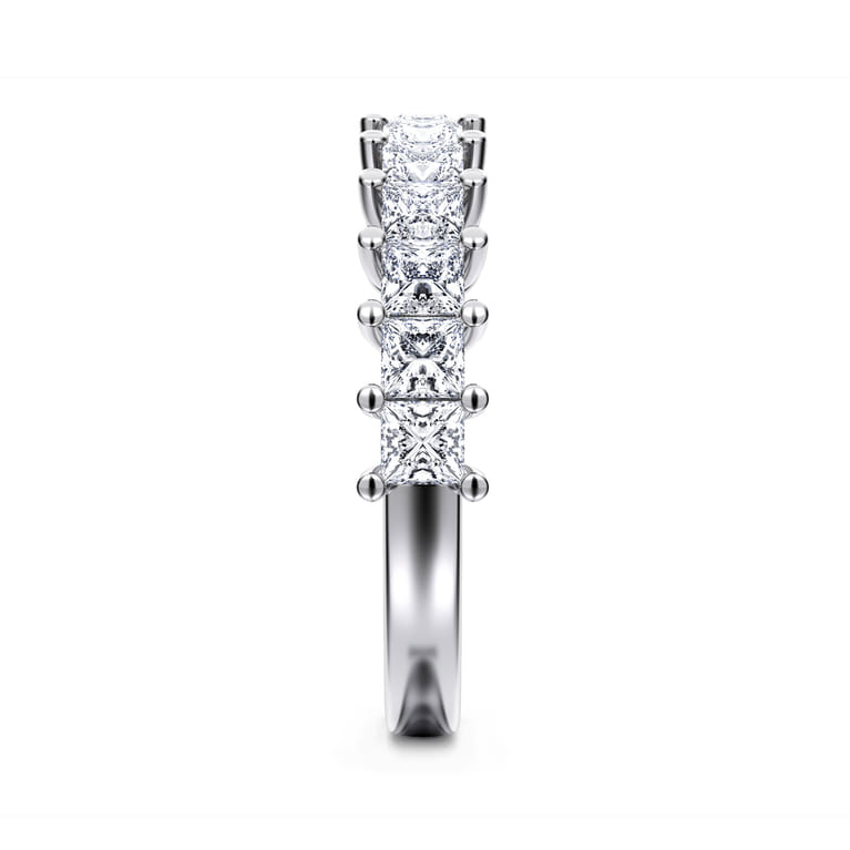 Straight Wedding Ring in 14k White Gold with Princess Cut Natural Diamond at Gabriel & Co. - Shot 4