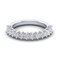 Puglia - 14K White Gold Princess Cut 13 Stone Shared Prong Diamond Anniversary Band