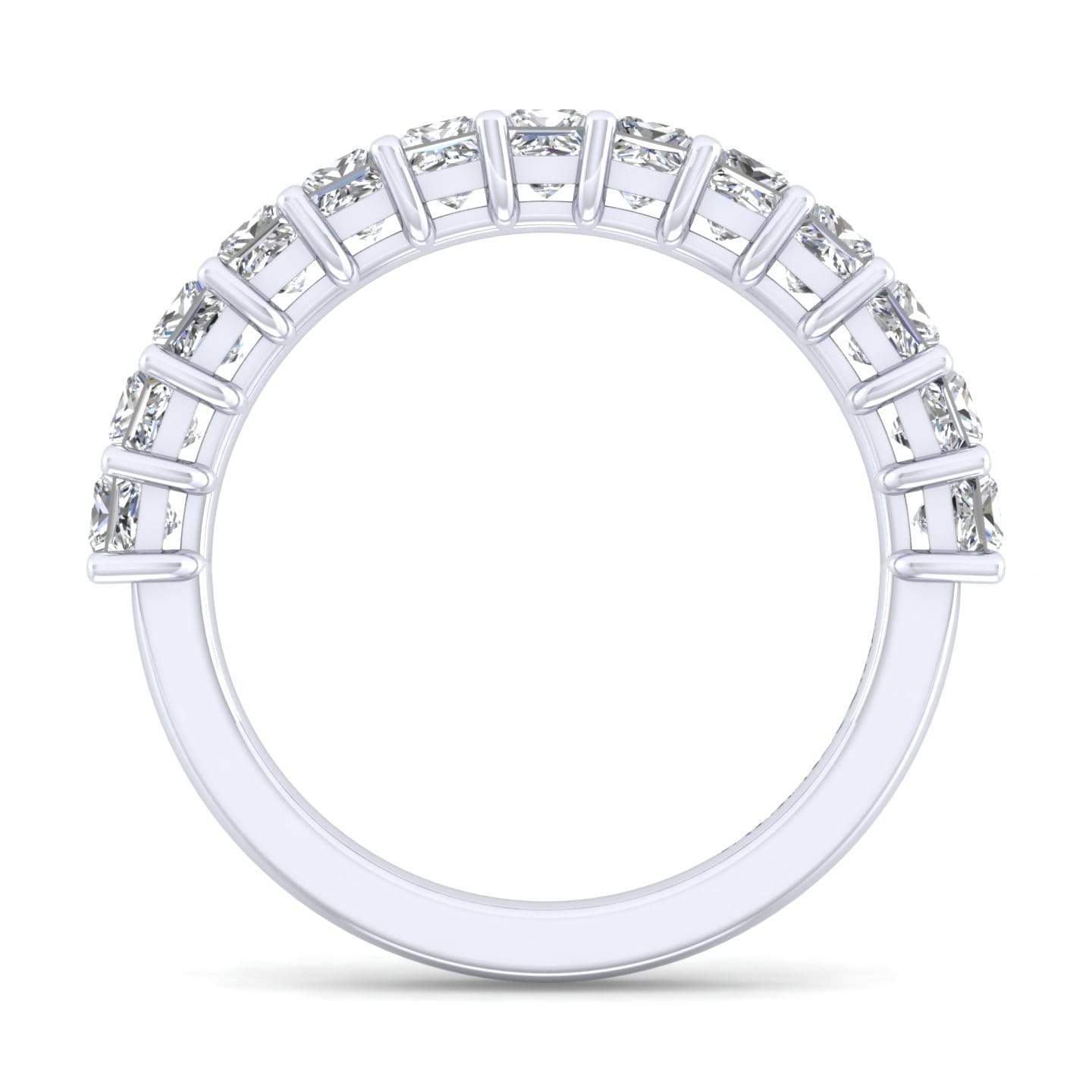 Straight Wedding Ring in 14k White Gold with Princess Cut Natural Diamond at Gabriel & Co. - Shot 2