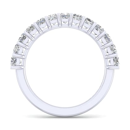 Puglia - 14K White Gold Princess Cut 13 Stone Shared Prong Diamond Anniversary Band