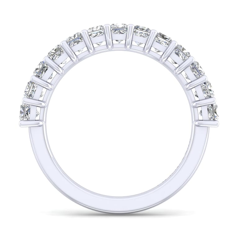 Straight Wedding Ring in 14k White Gold with Princess Cut Natural Diamond at Gabriel & Co. - Shot 2