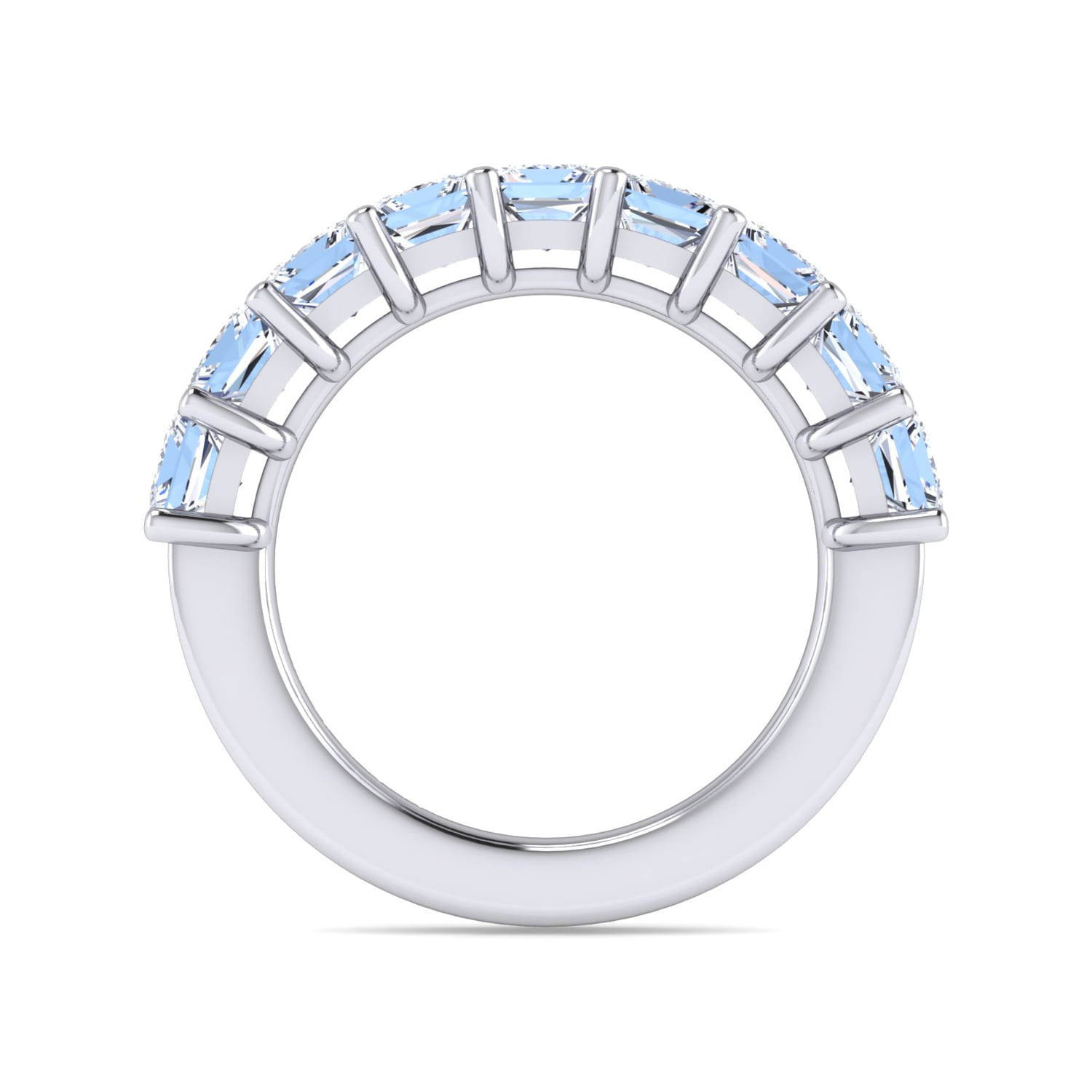 Fancy Wedding Ring in 14k White Gold with Princess Cut Natural Diamond at Gabriel & Co. - Shot 2
