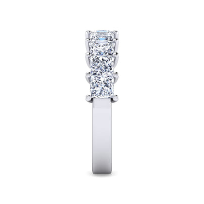Puglia - 14K White Gold Princess Cut 9 Stone Shared Prong Diamond Anniversary Band