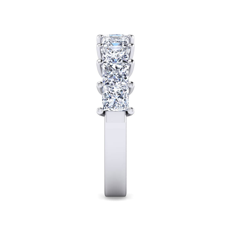 Fancy Wedding Ring in 14k White Gold with Princess Cut Natural Diamond at Gabriel & Co. - Shot 4