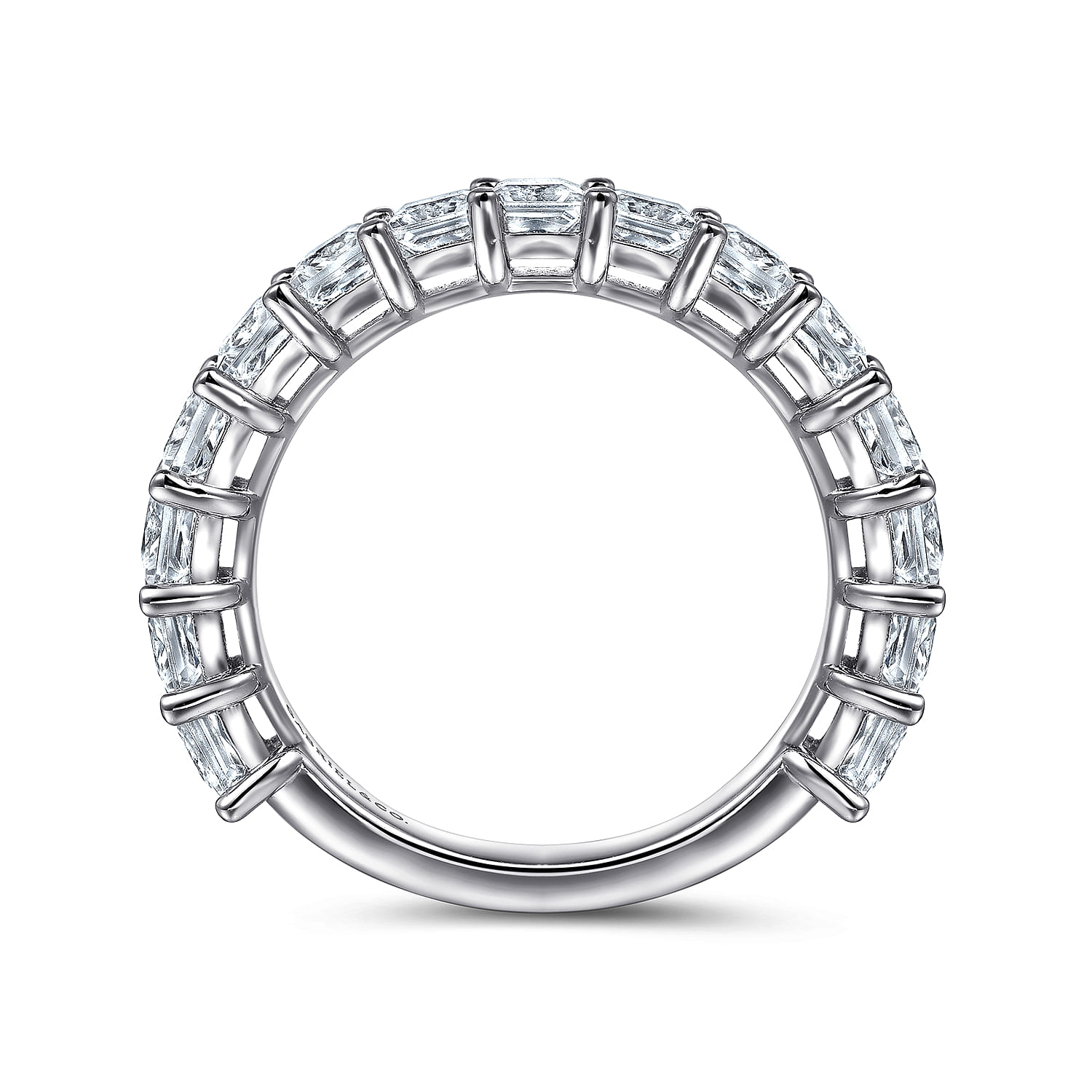 Straight Wedding Ring in 14k White Gold with Princess Cut Natural Diamond at Gabriel & Co. - Shot 2