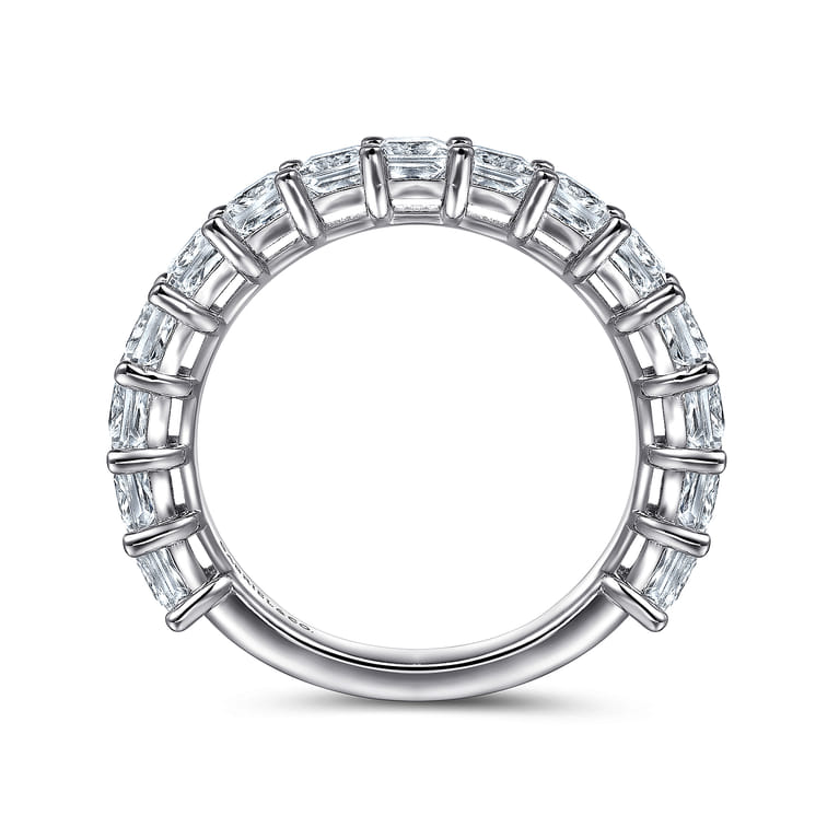 Straight Wedding Ring in 14k White Gold with Princess Cut Natural Diamond at Gabriel & Co. - Shot 2