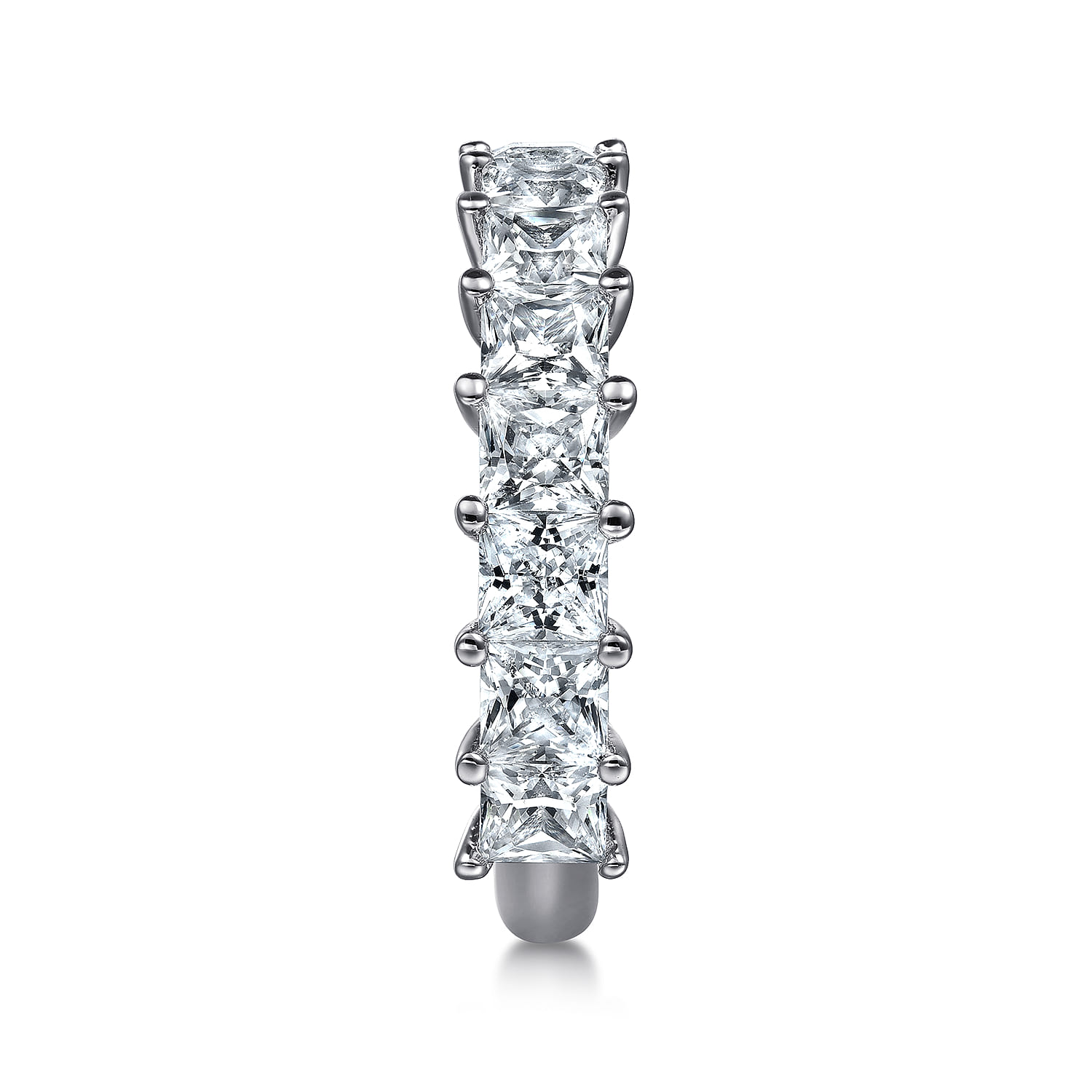 Straight Wedding Ring in 14k White Gold with Princess Cut Natural Diamond at Gabriel & Co. - Shot 4