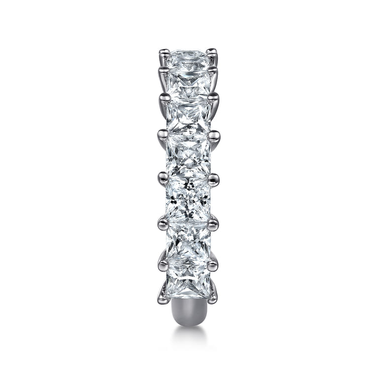 Straight Wedding Ring in 14k White Gold with Princess Cut Natural Diamond at Gabriel & Co. - Shot 4